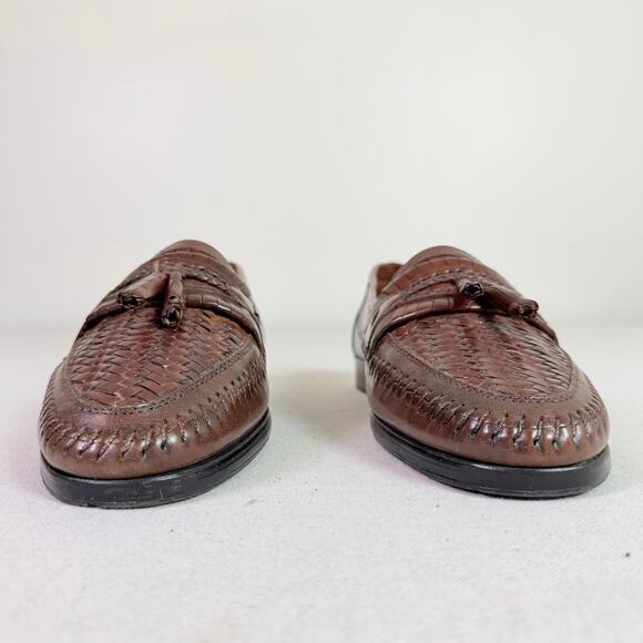 Stacy Adams Woven Tassel Loafers Men\'s 9.5M Brown Leather Y2K Classic Preppy main image 5